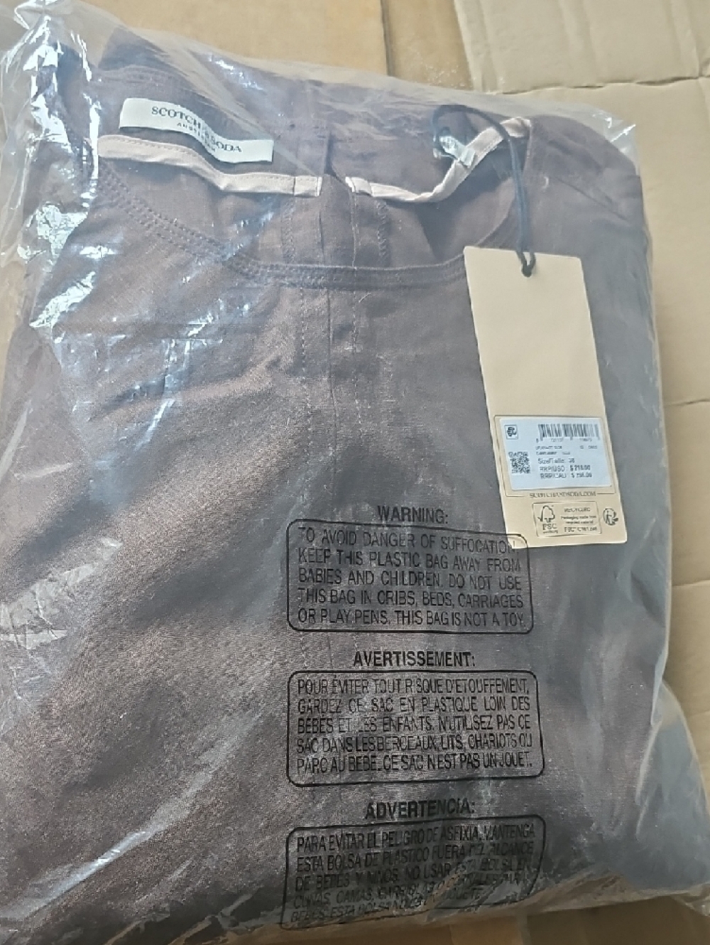 Scotch & Soda Brown Relaxed Linen Blend Maxi Dress - Picture 5 of 8